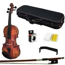 Paititi VN07A Hand Carved Solid Wood Ebony Fitted Violin Outfit