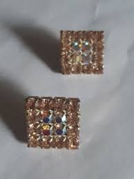 Vintage Aurora Borealis Rhinestone Stud Earrings: 1970s Glamour - Etsy