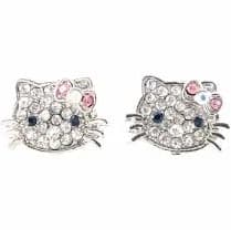 USA Hello Kitty Hair Clip Rhinestone Crystal Hairpin Cat Cute Cartoon New PINK