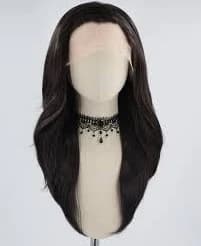 Natural Brown Black Wavy Synthetic Lace Front Wig WW606