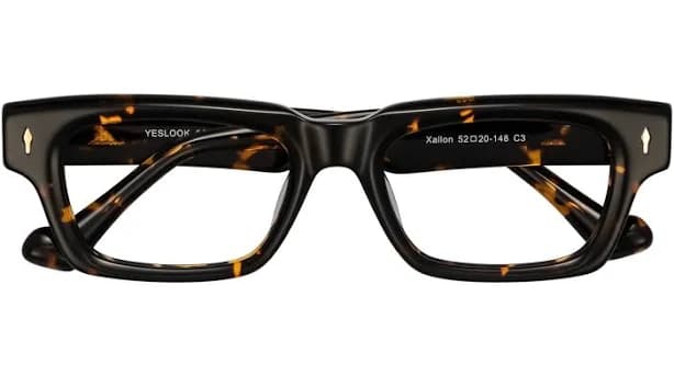 Hipster Acetate Rectangle Full-Rim Glasses