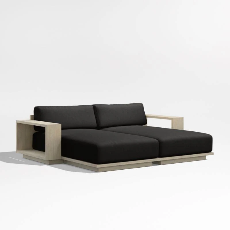 Crate & Barrel Mallorca 86" Double- Chaise Outdoor Daybed