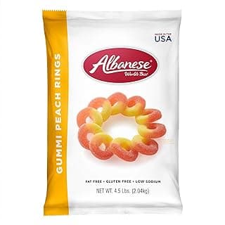 Candy, Gummi Peach Rings, 4.5-pound Bag