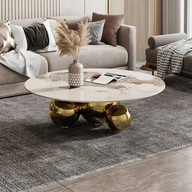 39.43" Modern Sintered Stone Coffee Table