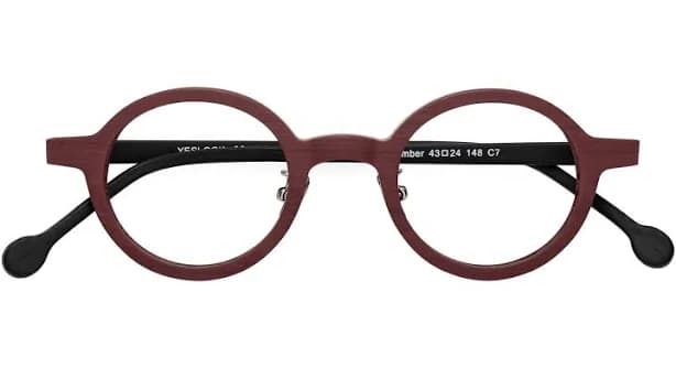 Woodgrain Retro-Vintage Low Bridge Fit Wood Round Glasses