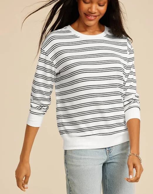 maurices Women's 24/7 Hacci Striped Long Sleeve Tee