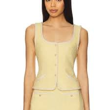 Amanda Uprichard | Tops | Amanda Uprichard Yellow Tweed Top | Poshmark