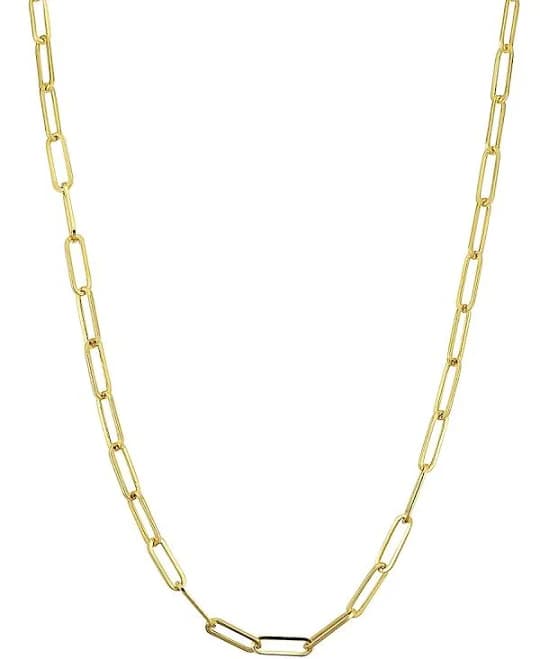 Oradina Women's 14K Yellow Solid Gold Venice Link Necklace