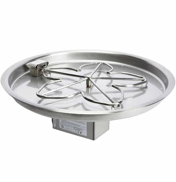 HPC Fire Penta or Round Electronic Ignition Gas Fire Pit Kit with Round Bowl Pan