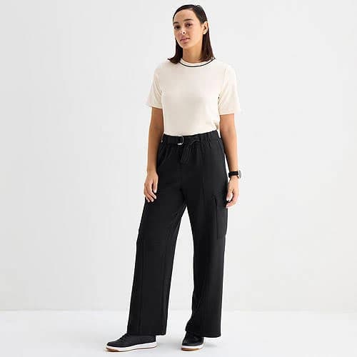 Stylus Women's High-Rise Wide Leg Cargo Pants