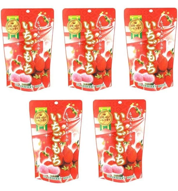 5 Pack - Seiki Bite Sized Amaou Strawberry Daifuku Mochi (Pack of 5) by Japanese Taste