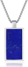 Lapis Lazuli Rectangle Pendant Necklace
