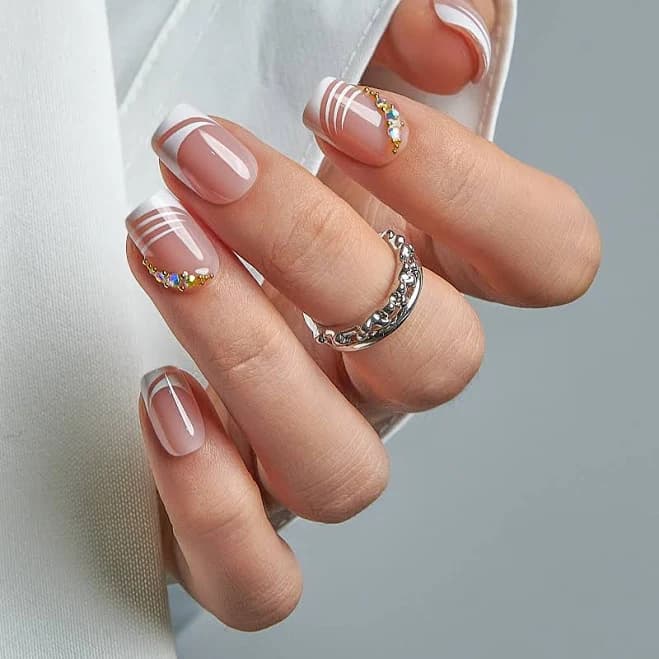 Curvlife Short Squoval Diamond Gel Press On Nails