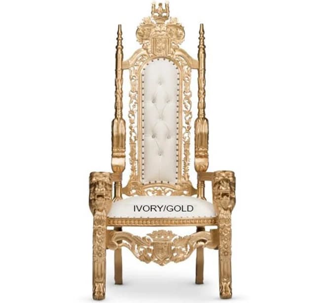 King Throne Chair - Gold RENTAL