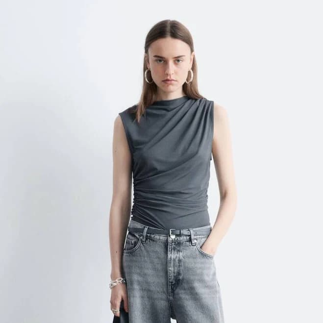 & Other Stories Draped Jersey Top
