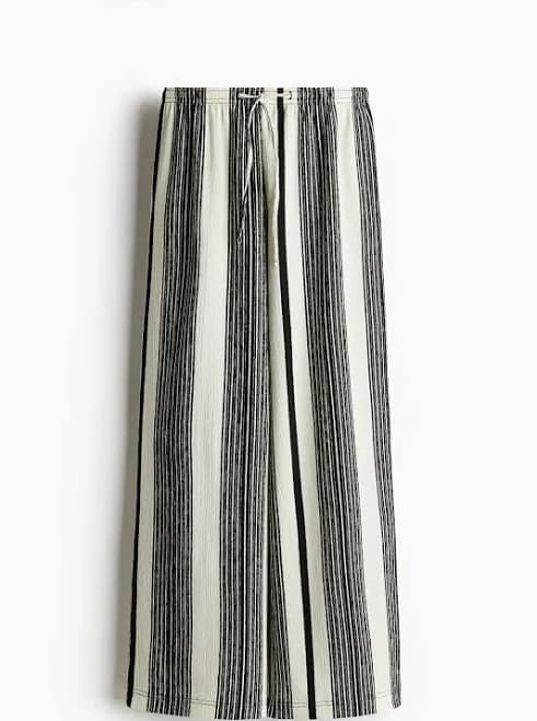 H&M Ladies Textured Jersey Drawstring Pants