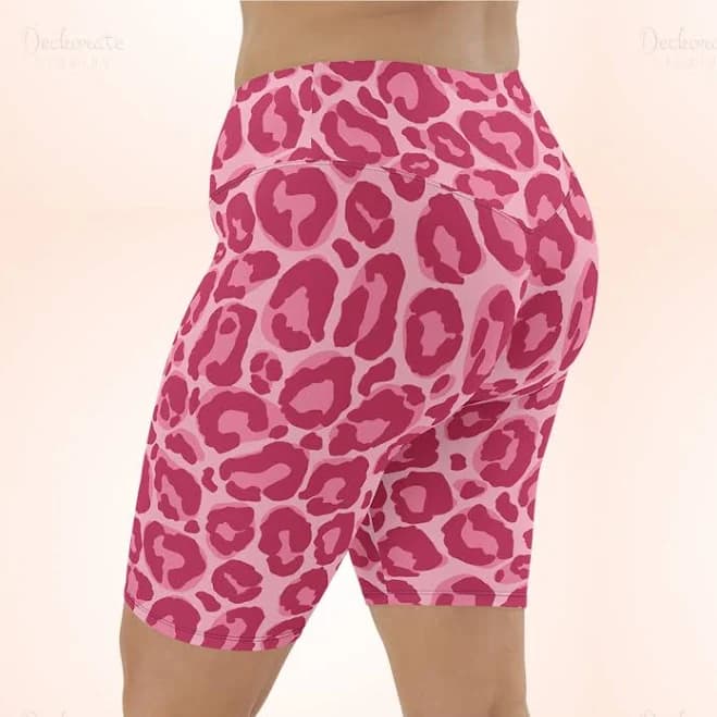 Women's High-Waisted Leopard Print Biker Shorts