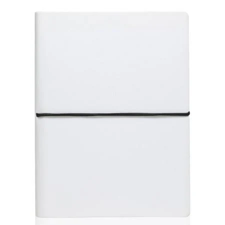 Ciak White Leather Lined Notebook