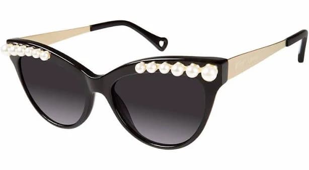 Betsey-Johnson-Sunwear KITTY-PEARLS Eyeglasses Blk Female Cat Eye
