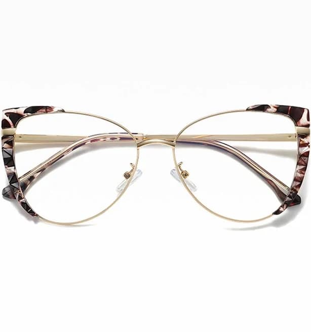 Sllac Cat-Eye Glasses Online, Leopard Full Rim Frame, Crystal