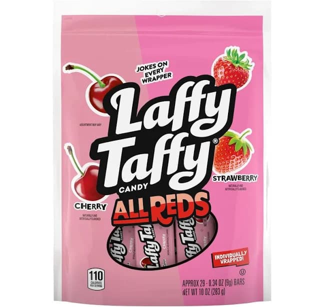 Laffy Taffy Candy All Reds Mini Bars Chewy 10 Ounce Bag