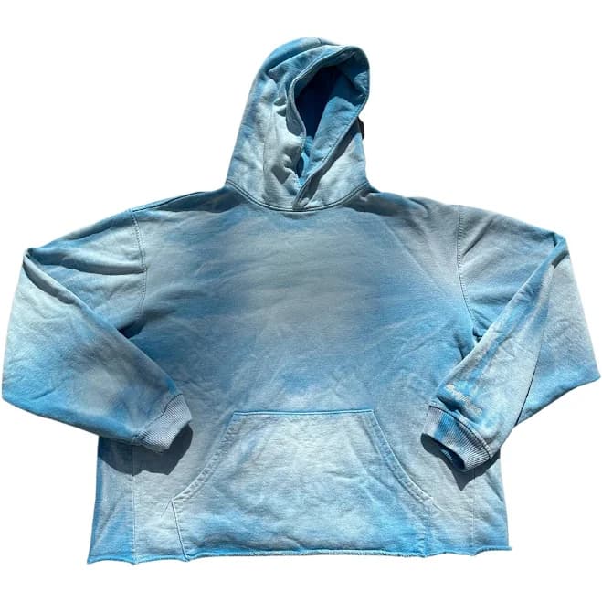 Blizzard Blue Sun Faded Stone Washed Hoodie