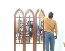 Vintage Mahogany Gothic Style Foldable Mirrors Room Divider - Etsy