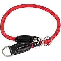 lionto Dog Collar - Heavy Duty Nylon Training Collar, 40cm Long 0.8cm Thick, Dog Stop Collar, Faux Leather with Metal Ring and Continuous Slider Adjustment, Red : Amazon.com.be: Pet Supplies