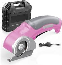 Electric Scissors Fabric and Cardboard Cutter, 2000mAh Cordless Handheld Round Scissors Rotary Cutter, Rechargeable Leather Fabric Cutting Tool with Storage Box for Craft Cardboard Pink : Amazon.nl: DIY & Tools