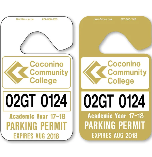 Metallic Gold Hanging Parking Permits - Standard