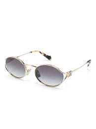 Miu Miu Eyewear oval-frame Sunglasses | Gold | FARFETCH PH