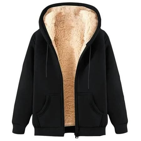 Fanxing Women's Fleece Sherpa Lined Zip Up Hoodie