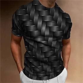 Men's Oversized Geometric 3D Printed Tee