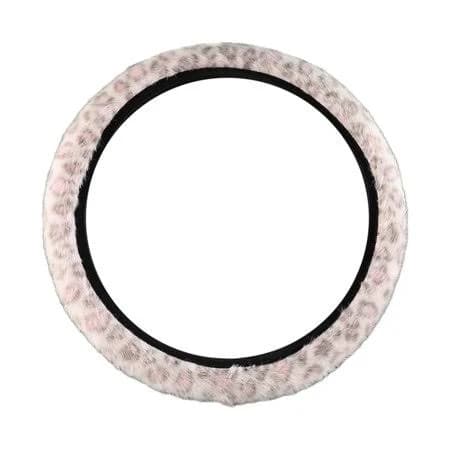 Chanana Fluffy Wool Sheepskin Fuzzy Pink Car Steering Wheel Cover for Universal Auto Steering Wheel, Anti-Slip, Soft Plush, Comforting and Luxurious,