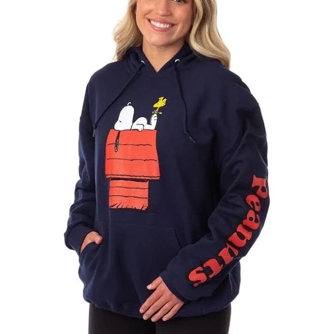 Peanuts Snoopy and Woodstock Red Doghouse Pullover Hoodie