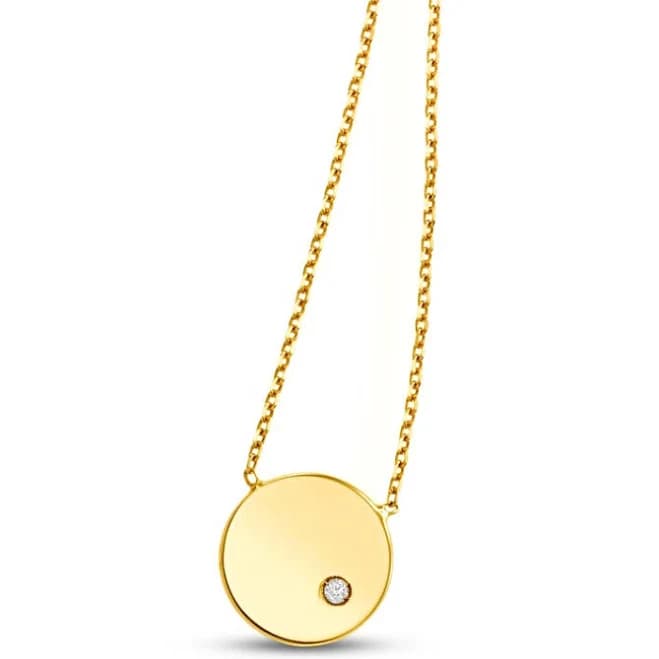 Jared 14K Yellow Gold Diamond Round Necklace