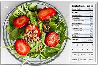 Greater Goods Food Scale with Nutrition Calculator, Non Connected Calorie Scale for Meal Prep, Weight Loss, 2000 Pre-Loaded Food Codes, Compact Kitchen Scale, Battery Operated, 11lb Capacity, Silver