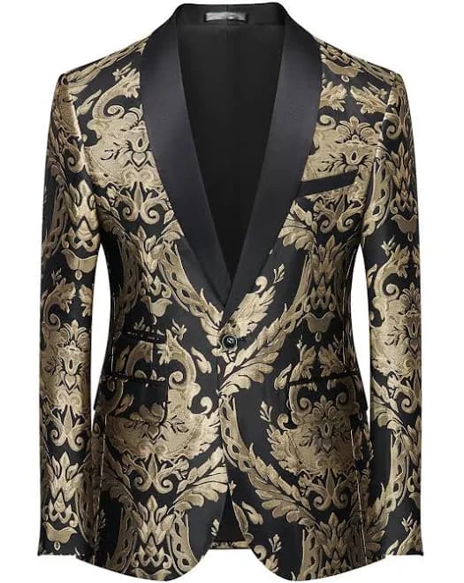 Leely Men's Embroidery Blazer
