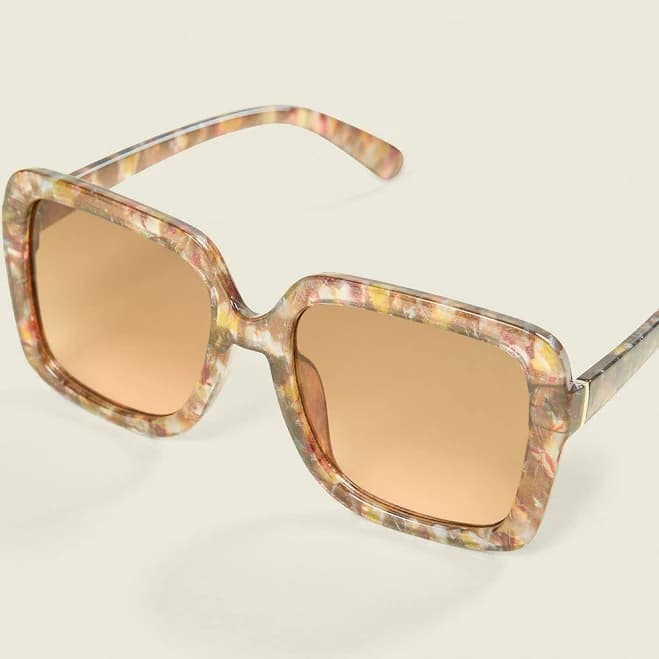 Lane Bryant Women's Plus Size Light Tortoiseshell Square Sunglasses