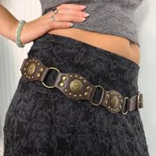 Vintage y2k express wide leather studded belt | Mercari