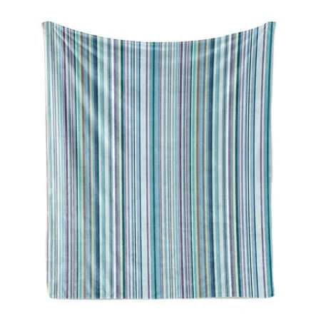 Ambesonne Striped Fleece Throw Blanket