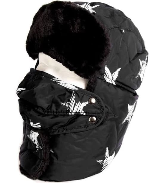 Sakkas Alex Unisex Faux Fur Ushanka Trapper Hat with Removable Mask