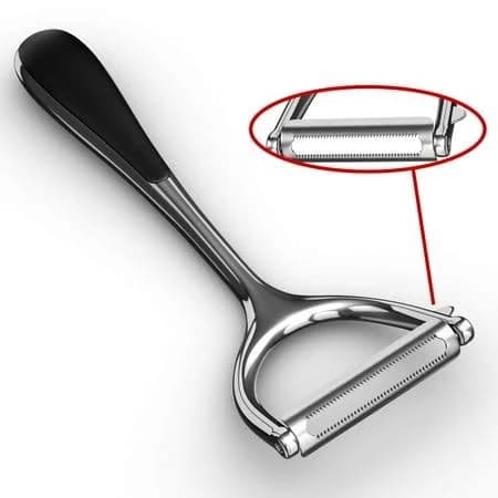 Vegetable Y Peeler Julienne Swivel Stainless Steel Blade Slice Apples Potato Carrot Cucumber Fruit and Veggies in Kitchen, Non Slip Grip and