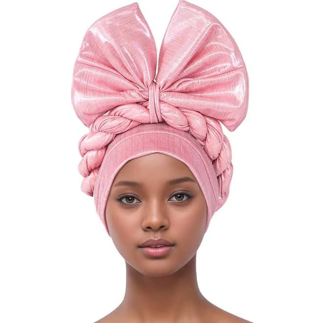 Big Bow African Women Already Turban Cap Nigeria Auto Gele Headtie