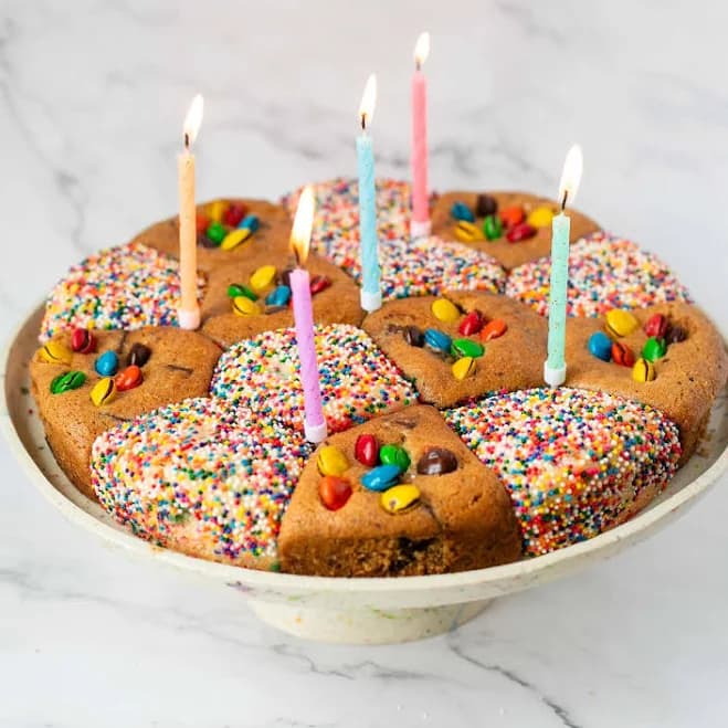 Cookie Birthday Cake Choco Chips Rainbows