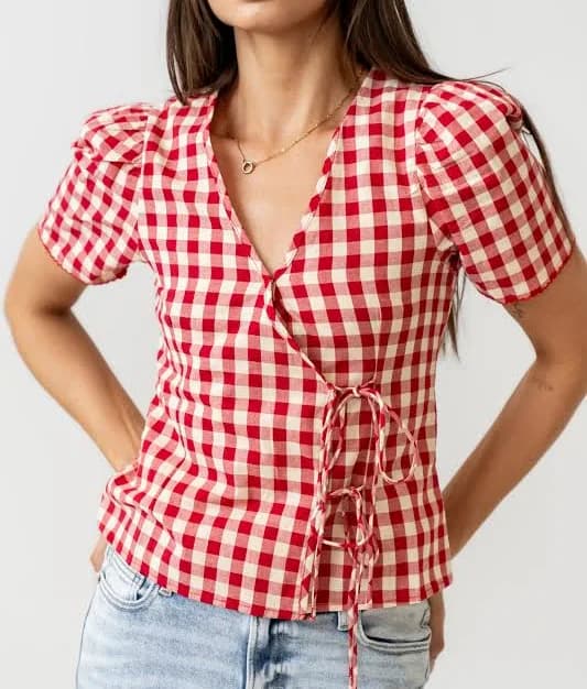 böhme Callie Gingham Cotton Blouse