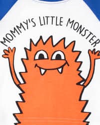 Baby And Toddler Boys Long Sleeve 'Mom's Little Monster' Snug Fit Cotton Pajamas - GREEN | The Children's Place