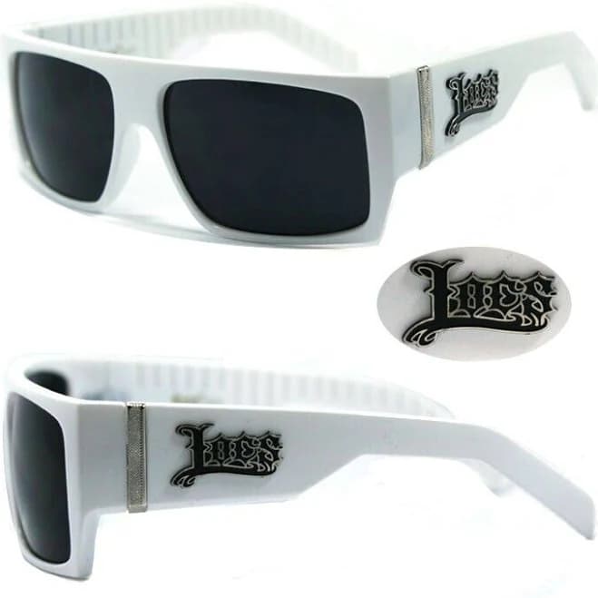 Locs Flat Top Mens Designer Sunglasses White Frame Smoke Lens Uv400