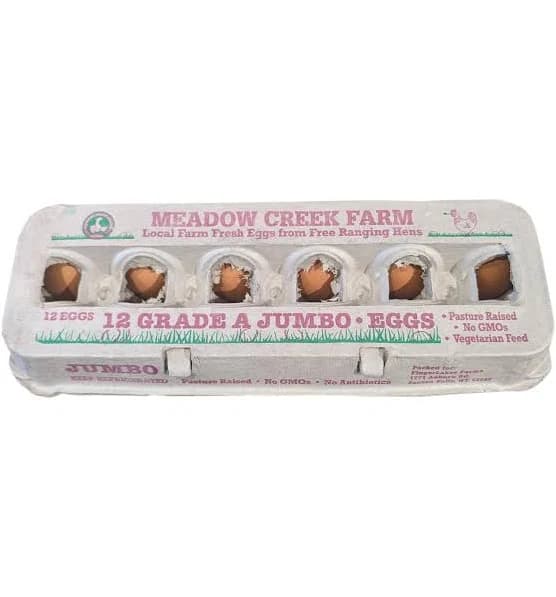 Meadow Creek Eggs Jumbo Brown 1 Dozen