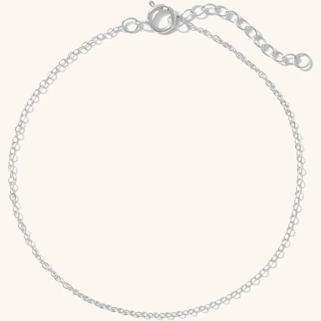 Dainty Cable Chain Bracelet in Sterling Silver